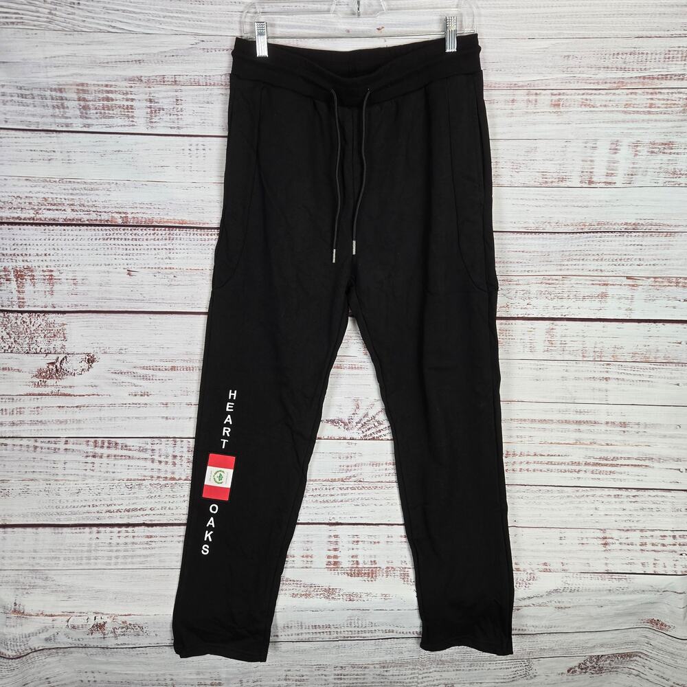 Heart of Oaks Black Jogger Sweat Pants L Hiking Walk Outdoor Lounge Gorpcore NWT